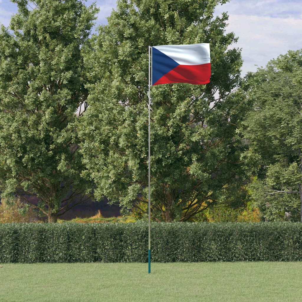 Flag Vidaxl con flagpole Ceca Repubblica 5,55 M Aluminio