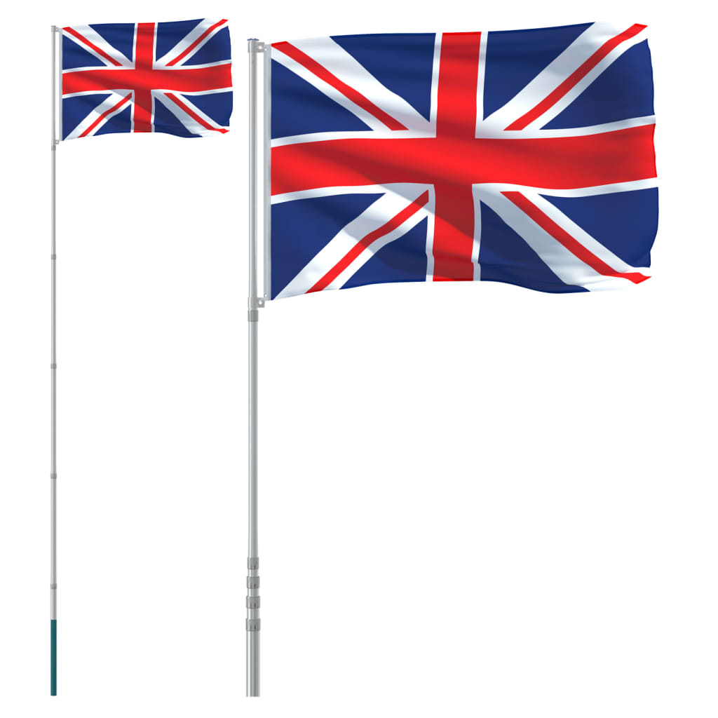 Vidaxl -flag med flagstang Storbritannien 5,55 M aluminium