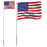 Vidaxl -flagga med flaggstång USA 5,55 m aluminium