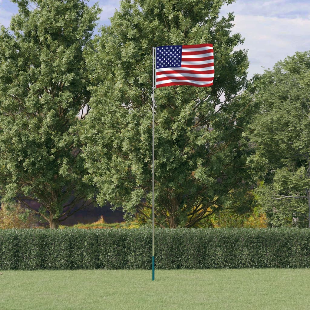 Vidaxl -flagga med flaggstång USA 5,55 m aluminium