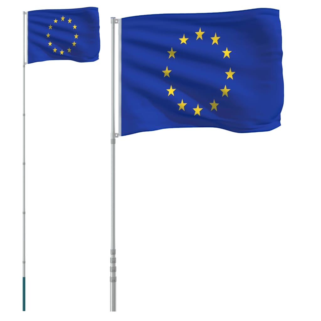 Flag Vidaxl con flagpole Europa 5,55 m alluminio