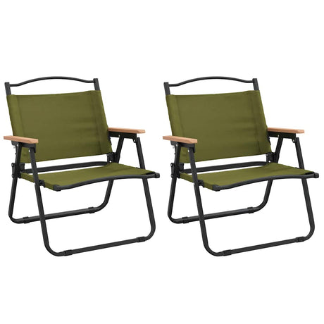 Vidaxl campingstoelen 2 st 54x43x59 cm oxford stof groen