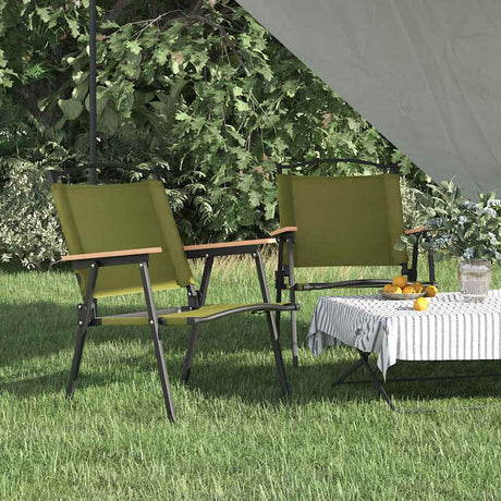 Vidaxl campingstoelen 2 st 54x55x78 cm oxford stof groen