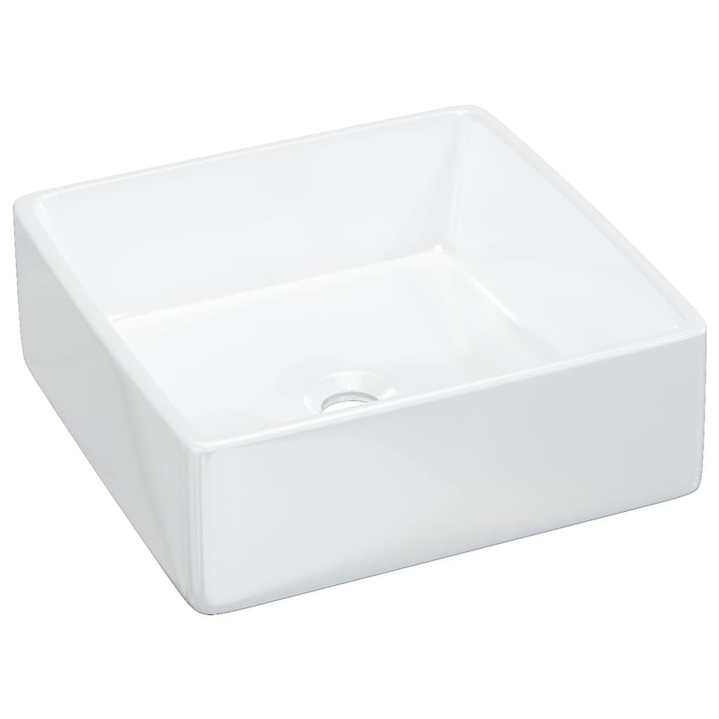 Vidaxl Washbasin 37x37x13 cm kvadratna keramična bela