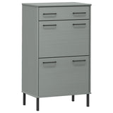 VidaXL shoe cabinet with metal legs oslo solid pine gray gray