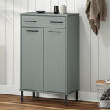 VidaXL shoe cabinet with metal legs oslo solid pine gray gray