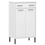 VidaXL shoe cabinet with metal legs oslo solid pine white