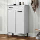 VidaXL shoe cabinet with metal legs oslo solid pine white