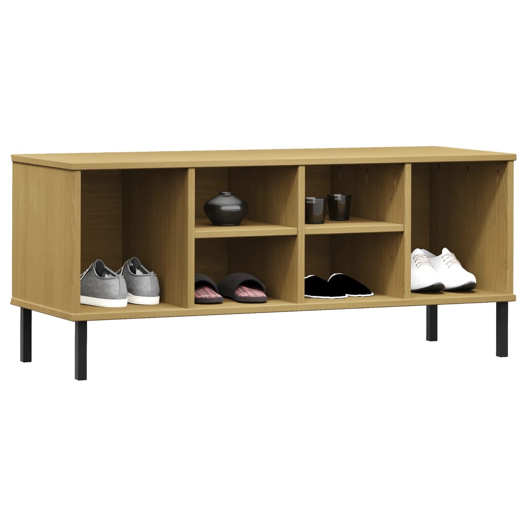 Vidaxl -Schuhregal mit Metallbeinen Oslo 106x35x45cm Pine Braun