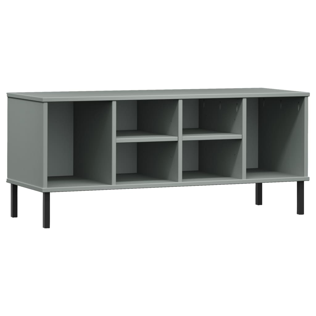 Vidaxl sko rack med metallben oslo 106x35x45 cm furugrå