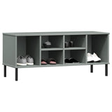 Vidaxl Shoe Rack med metalben Oslo 106x35x45 cm Pine Grey