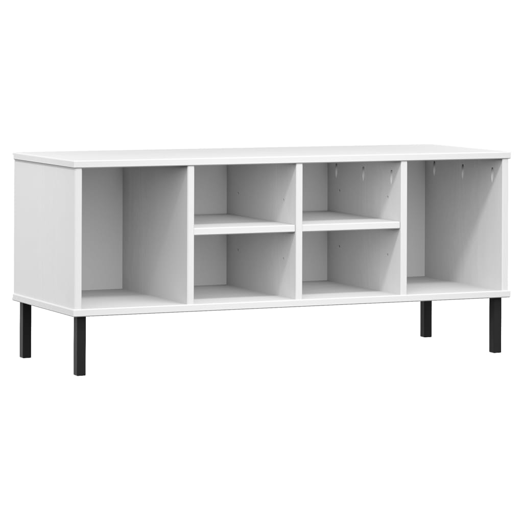 Vidaxl sko rack med metalben Oslo 106x35x45 cm fyrretræ hvid