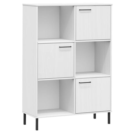 Vidaxl boekenkast met metalen poten oslo 90x35x128,5 cm hout wit