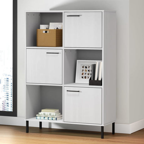 Vidaxl boekenkast met metalen poten oslo 90x35x128,5 cm hout wit
