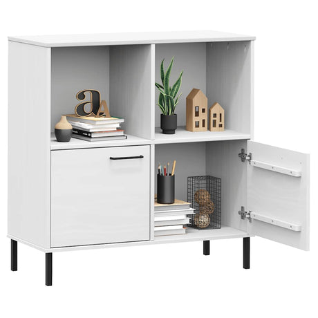 Vidaxl boekenkast met metalen poten oslo 90x35x90,5 cm hout wit