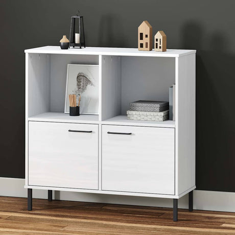 Vidaxl boekenkast met metalen poten oslo 90x35x90,5 cm hout wit