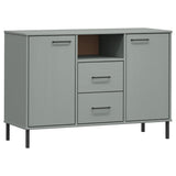 Vidaxl dressoir met metalen poten oslo 113x40x77 cm grenenhout grijs