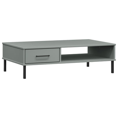 Vidaxl salontafel met metalen poten oslo massief grenenhout grijs