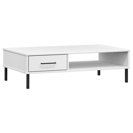 Vidaxl salontafel met metalen poten oslo massief grenenhout wit
