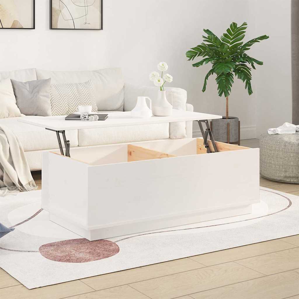 Vidaxl salontafel 100x50x35 cm massief grenenhout wit
