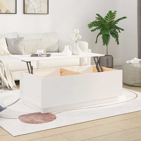 Vidaxl salontafel 100x50x35 cm massief grenenhout wit