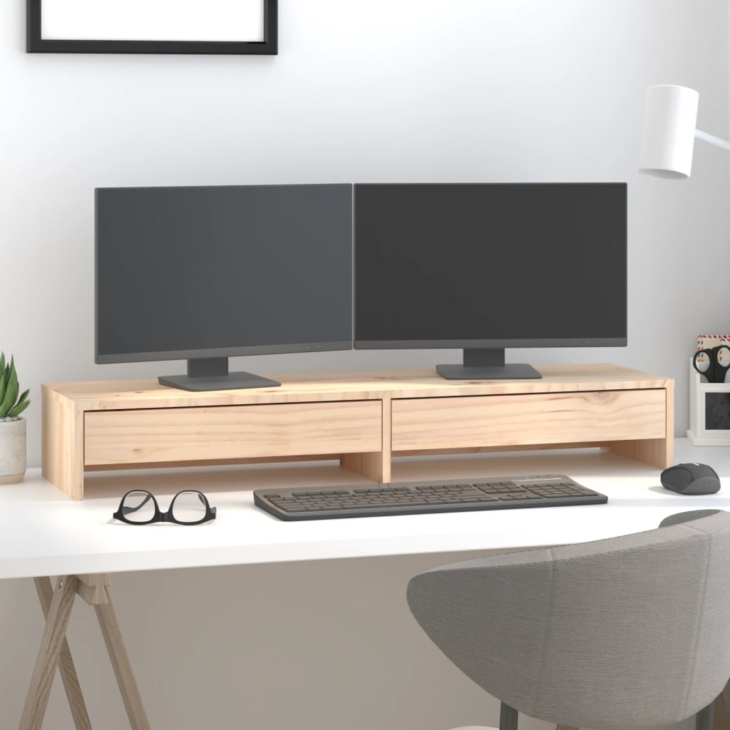 Vidaxl Monitor Standard 100x27x15 cm Solid Pine