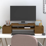 Vidaxl monitorstandaard 70x27,5x15 cm massief grenenhout honingbruin