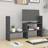 VIDAXL Monitor Stand (39-72) X17x43 cm Grigio a pino solido