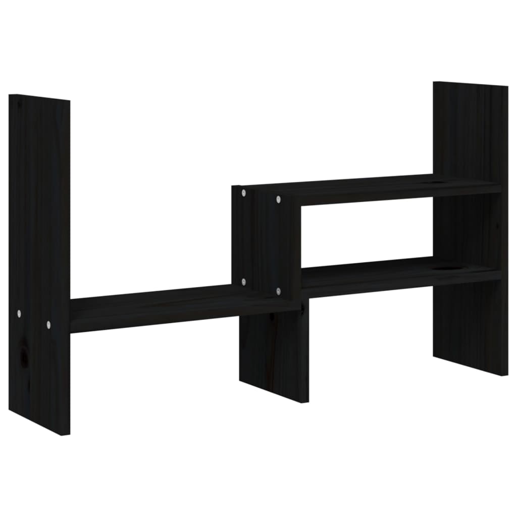 Vidaxl Monitor Stand (39-72) x17x43 cm Solid fyrretræ sort