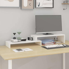 Vidaxl monitorstandaard (52-101)x22x14 cm massief grenenhout wit