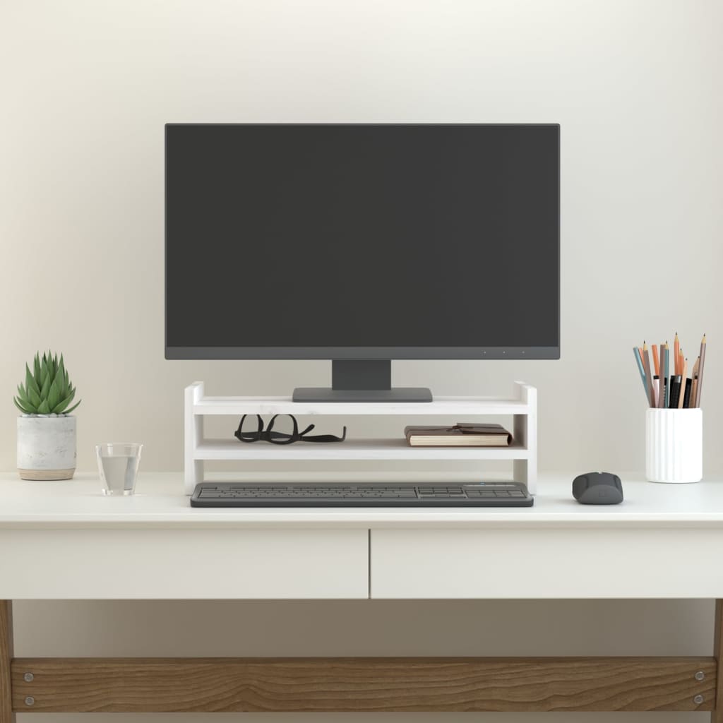 Monitor vidaxl stoi 50 x 27x15 cm stałą sosną białą