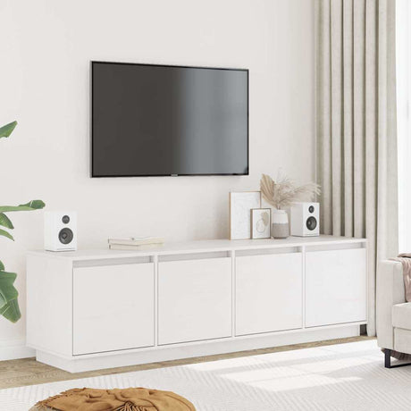 Vidaxl tv-meubel 156x37x45 cm massief grenenhout wit