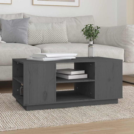 Vidaxl salontafel 90x49x40,5 cm massief grenenhout grijs