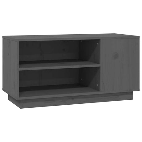 Vidaxl tv-meubel 80x35x40,5 cm massief grenenhout grijs