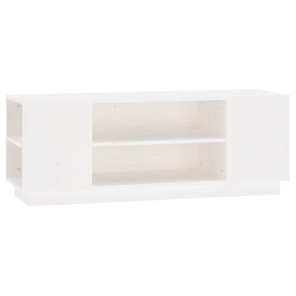 Vidaxl tv-meubel 110x35x40,5 cm massief grenenhout wit