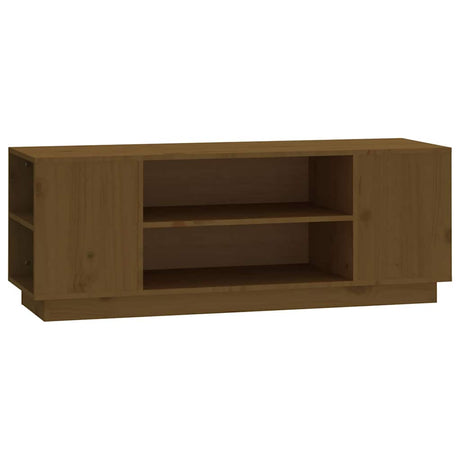 Vidaxl tv-meubel 110x35x40,5 cm massief grenenhout honingbruin