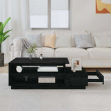 Vidaxl salontafel 120x50x40,5 cm massief grenenhout zwart
