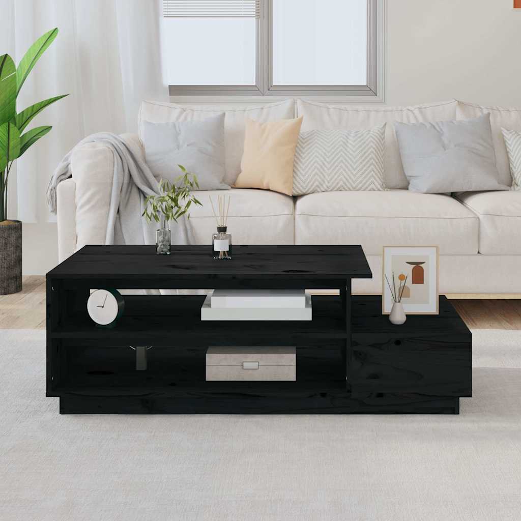 Vidaxl salontafel 120x50x40,5 cm massief grenenhout zwart