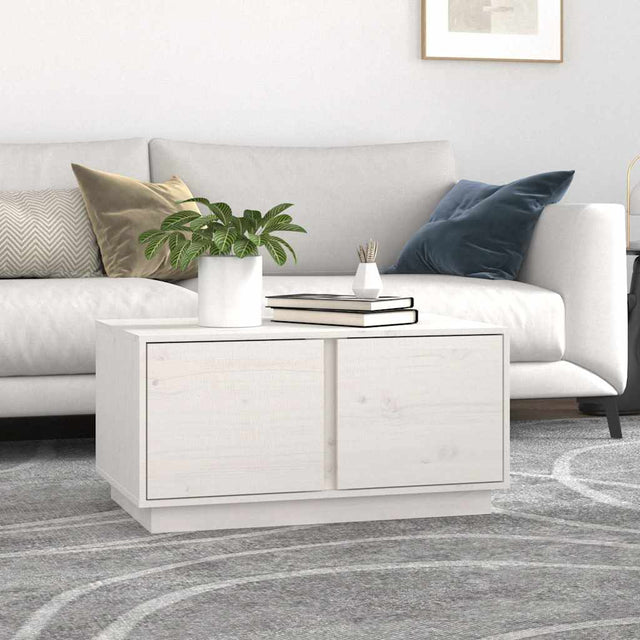 Vidaxl salontafel 80x50x40 cm massief grenenhout wit