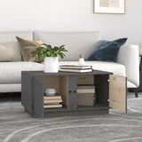 Vidaxl salontafel 80x50x40 cm massief grenenhout grijs