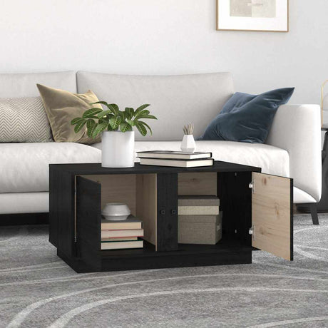 Vidaxl salontafel 80x50x40 cm massief grenenhout zwart