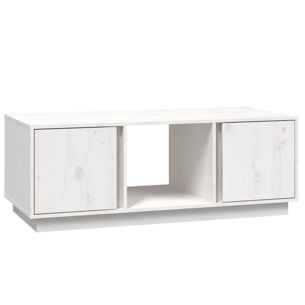 Vidaxl salontafel 110x50x40 cm massief grenenhout wit