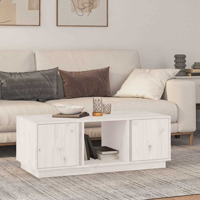 Vidaxl salontafel 110x50x40 cm massief grenenhout wit