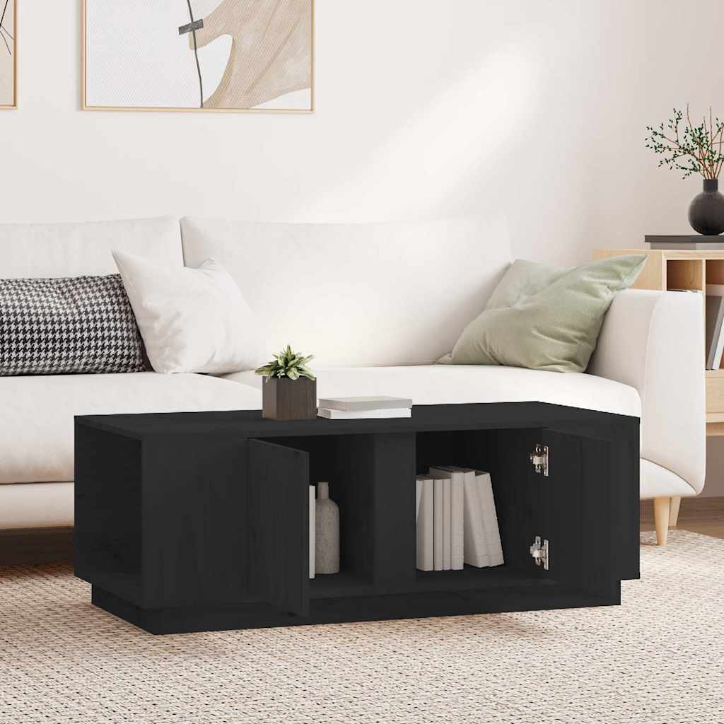 Vidaxl salontafel 110x50x40 cm massief grenenhout zwart