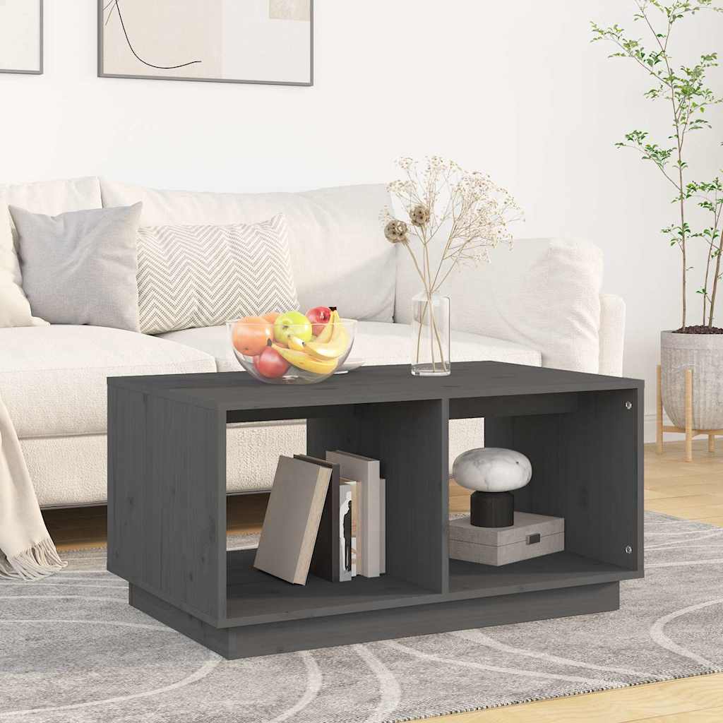 Vidaxl salontafel 80x50x40 cm massief grenenhout grijs