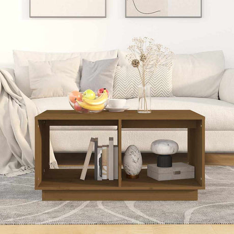 Vidaxl salontafel 80x50x40 cm massief grenenhout honingbruin