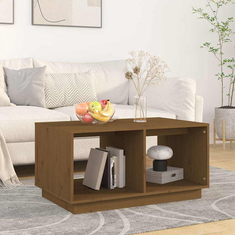 Vidaxl salontafel 80x50x40 cm massief grenenhout honingbruin