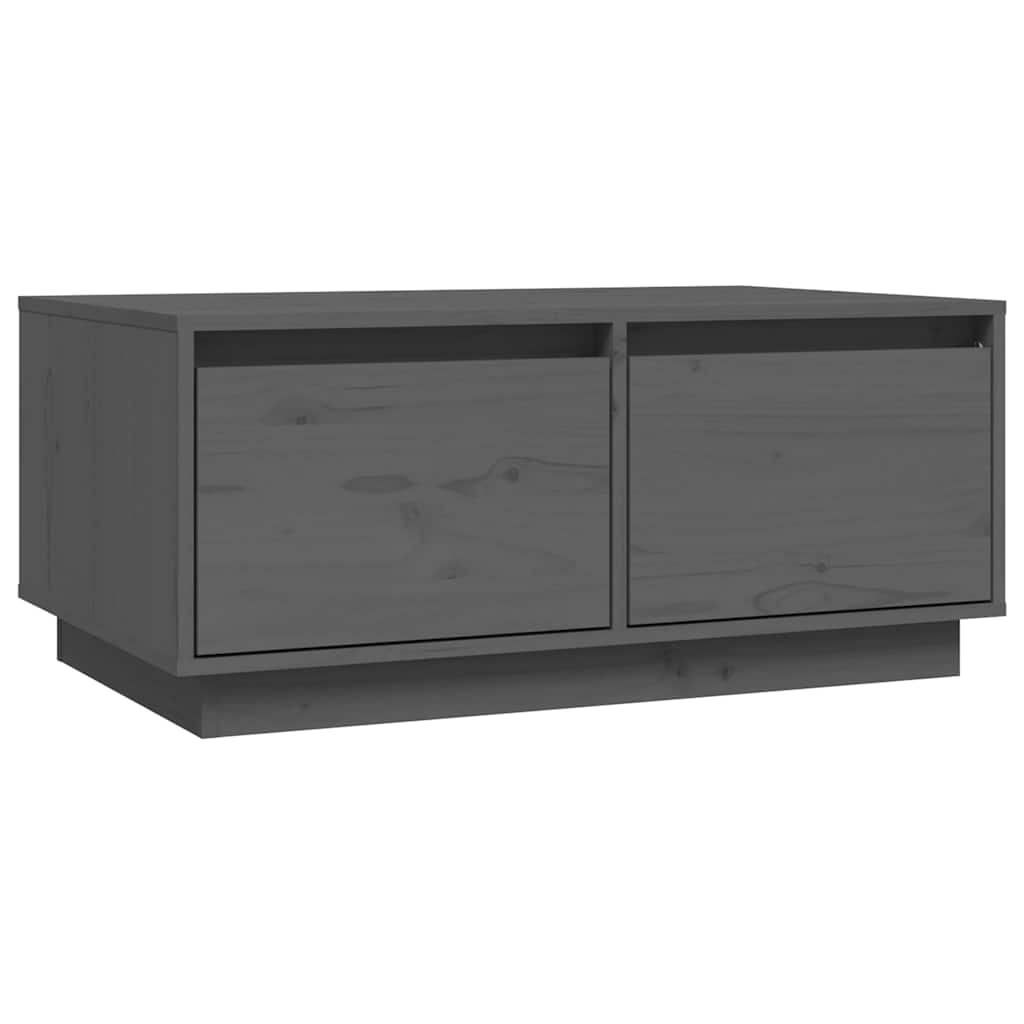 Vidaxl salontafel 80x50x35 cm massief grenenhout grijs