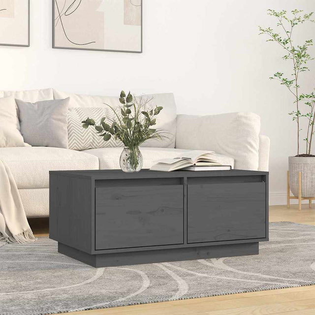 Vidaxl salontafel 80x50x35 cm massief grenenhout grijs