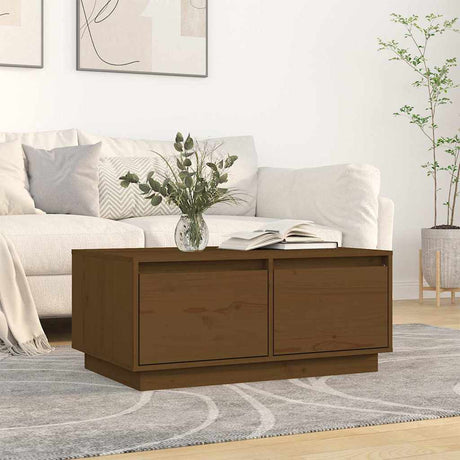 Vidaxl salontafel 80x50x35 cm massief grenenhout honingbruin
